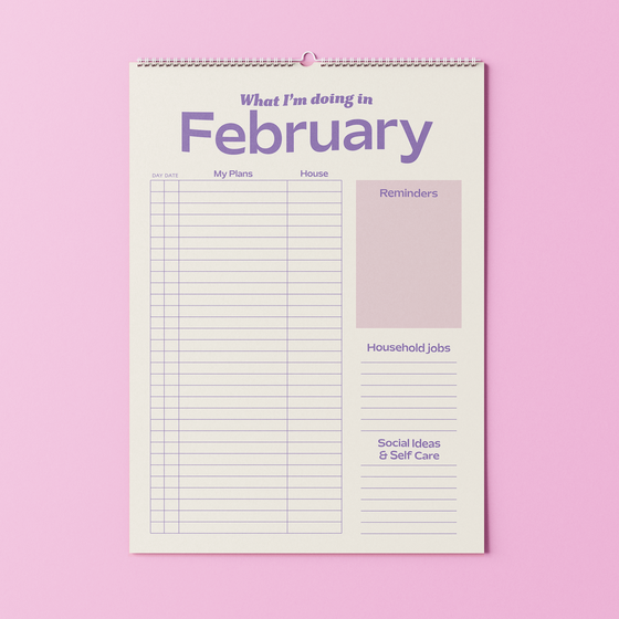 My Home Monthly Planner | A3 Undated Calendar