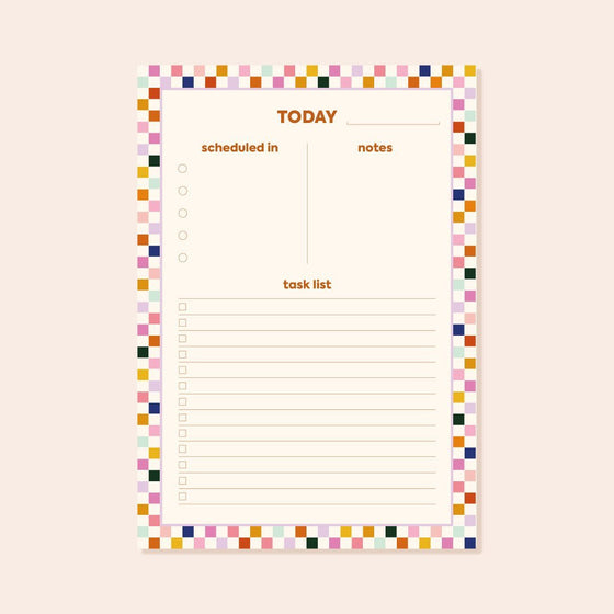A5 Multicolour Checkered Today Planner Desk pad sighh 
