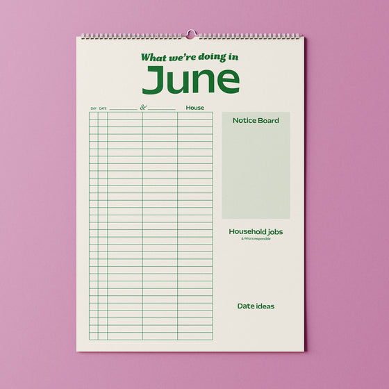 Undated Couple's Planner A3 Calendar PRE ORDER