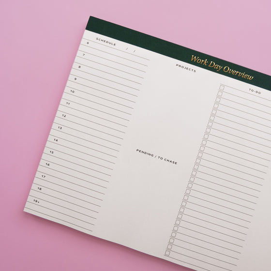 Work Day Overview A4 Desk Planner | Corporate Girlie