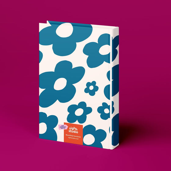 Blue Floral Weekly Overview Notebook sighh 