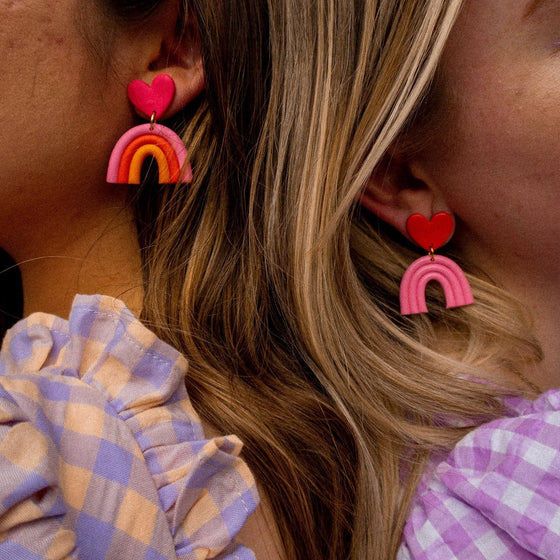 Love over the Rainbow Polymer Earrings Earrings sighh 