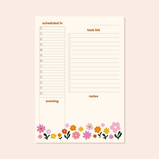A5 Floral Scheduled In Planner Desk pad sighh 