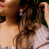 Lilac Ditsy Drop Polymer Earrings Earrings sighh 