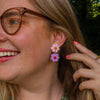 Lilac Ditsy Drop Polymer Earrings Earrings sighh 